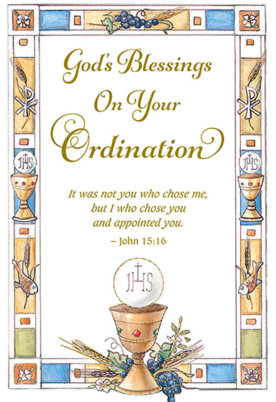 85609 ordination - 4 1/2 x 6 3/4 - gold foil decoration & embossed